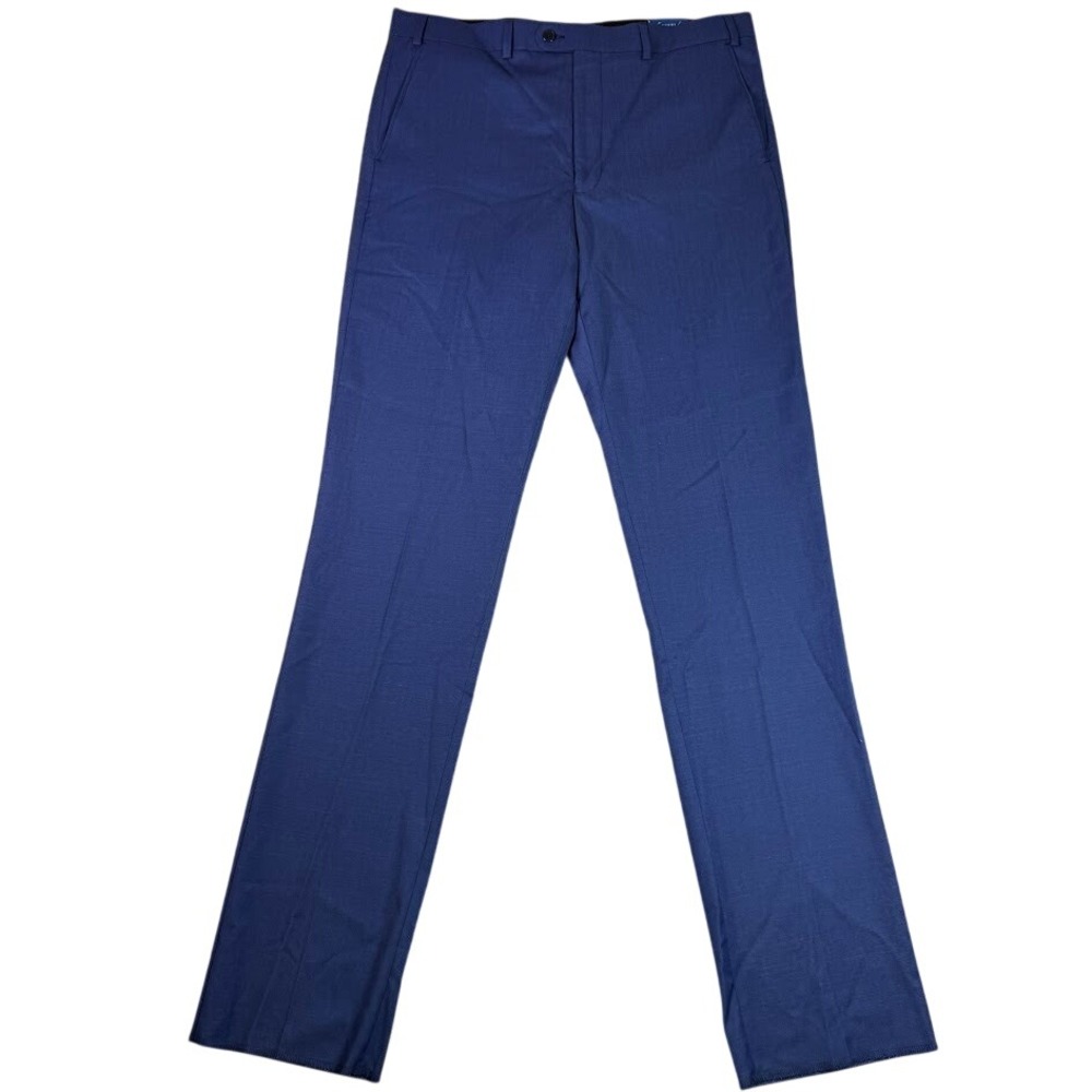 Vince Camuto Blue Slim Fit Wool Blend Dress Pants Mens Size 36 Unfinished Hem